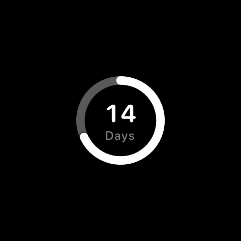 Lock Screen circular widget showing days until the event